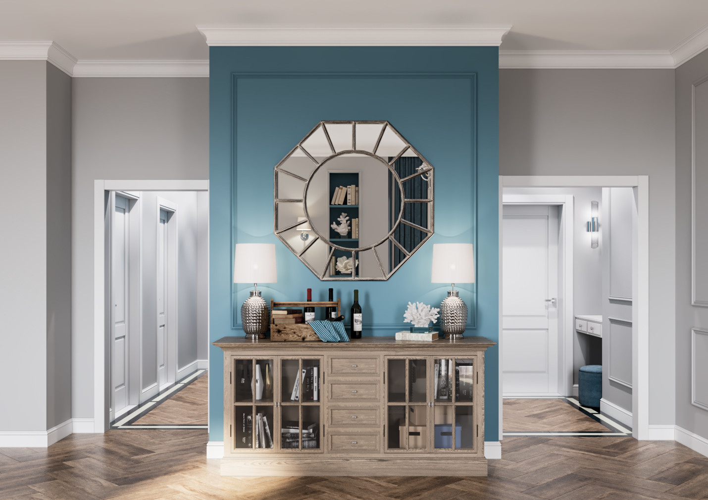 Дизайн квартиры неоклассике с элементами американской классики