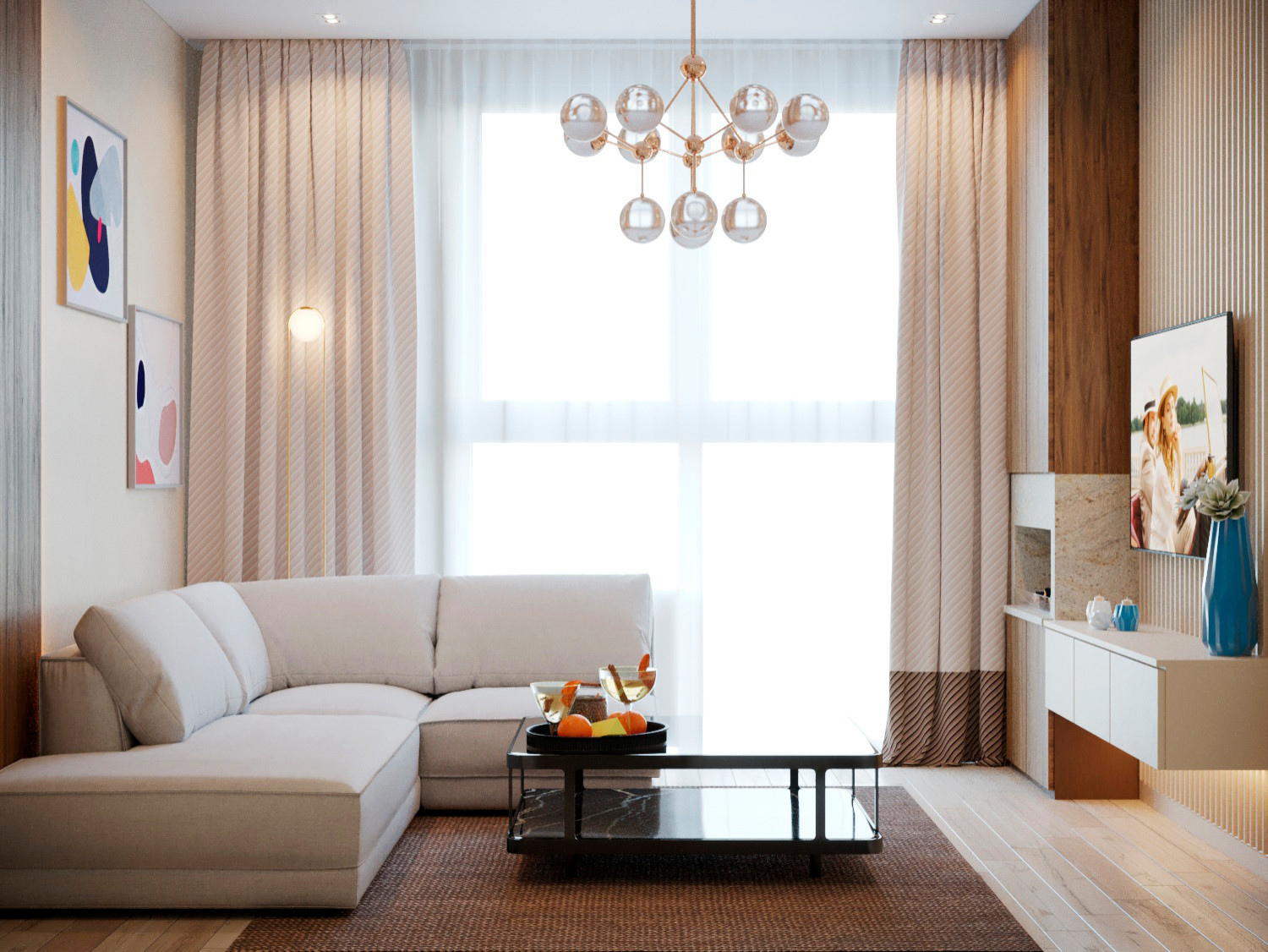 2х Уровневая квартира 90м2 в г. Пионерском Гостиная