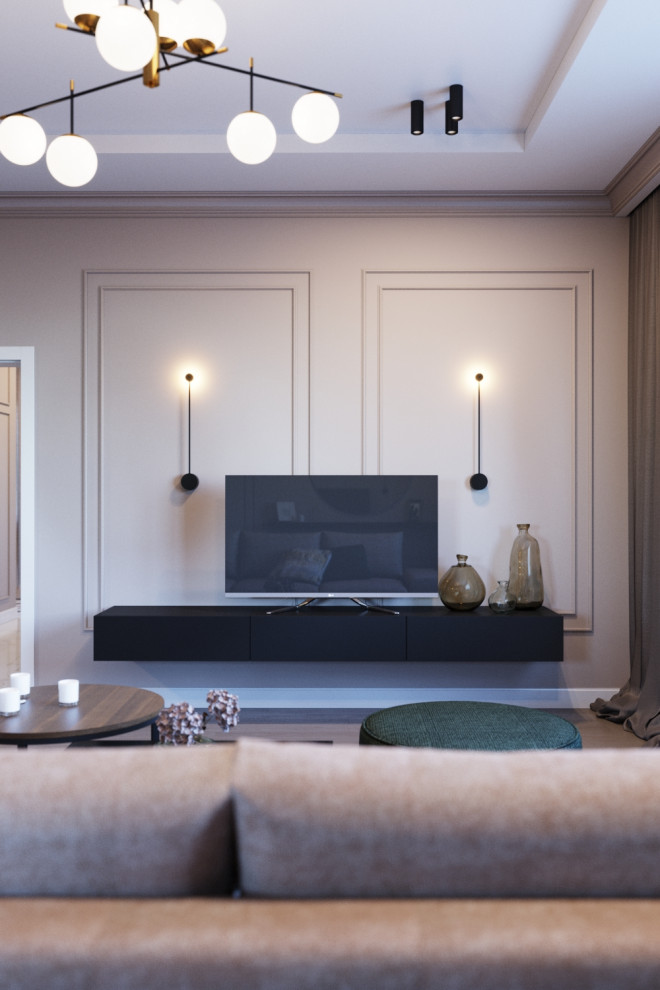 Коттедж с камином, современная классика