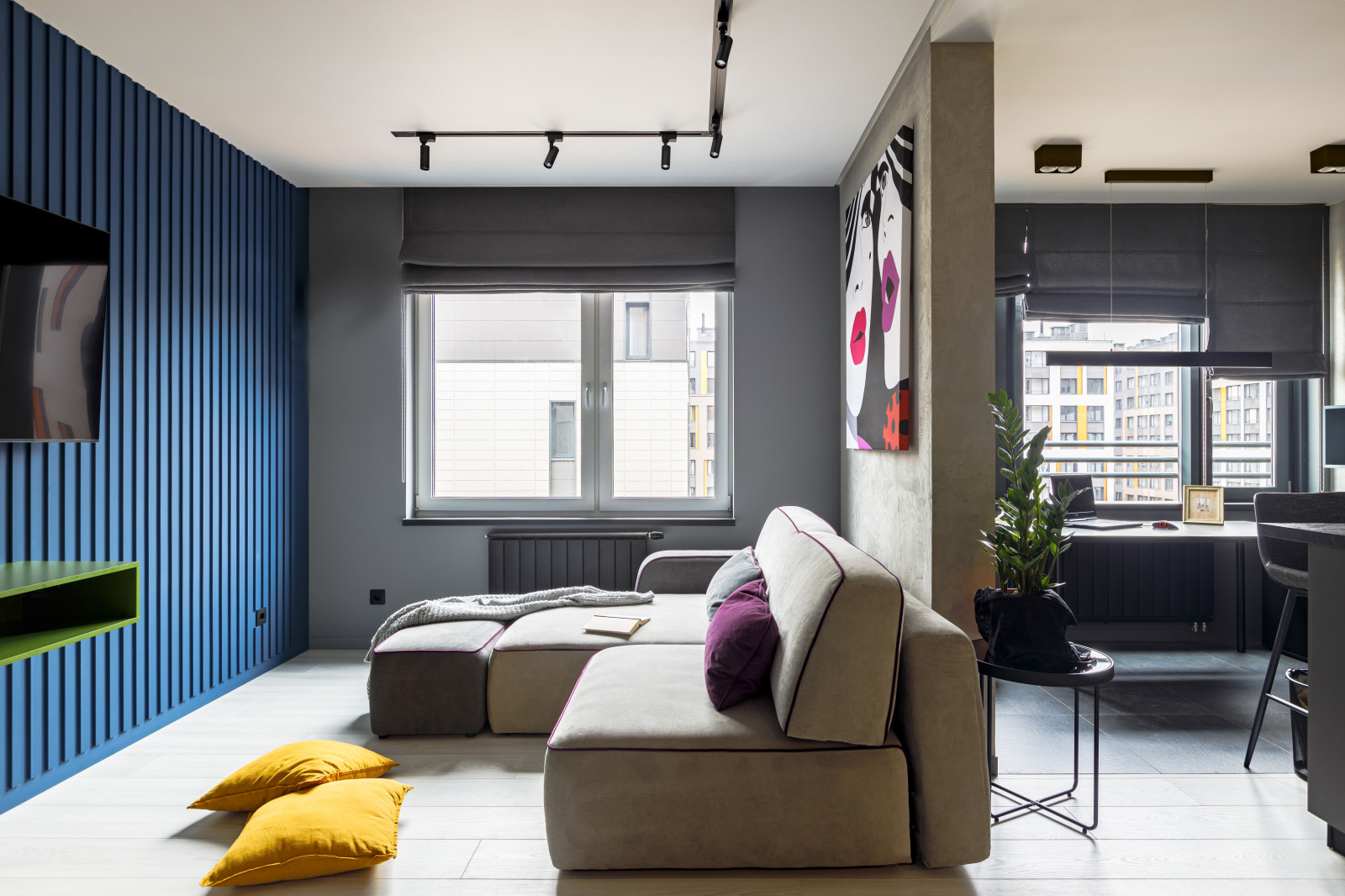 Private apartment with comics wall art.