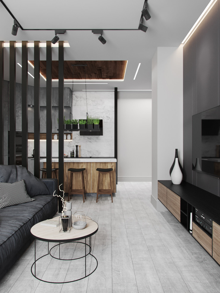 Бетон, дерево и камень