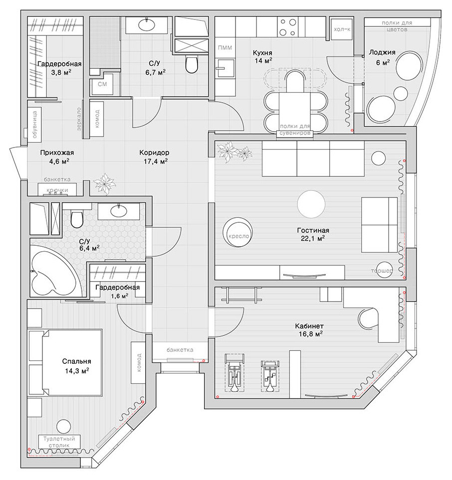 ЖК Новокуркино - 112 м²