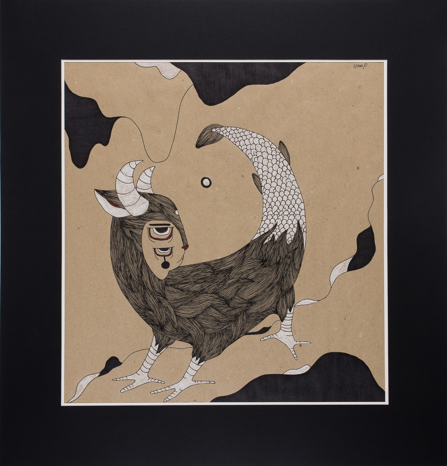 "Pangolin." 2015 Graphic series "Night Moods."  72,8/70,1 сm