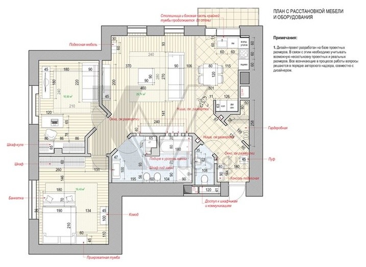 Дизайн трёхкомнатной квартиры на Сухаревской