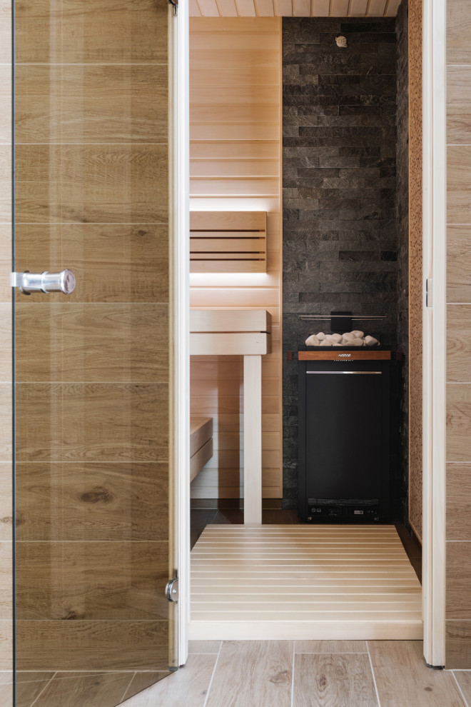 Обложка проекта: Сауна с можжевеловым панно.