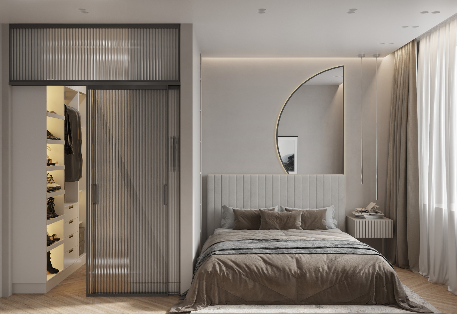 Современный интерьер квартиры 54 м² для молодой пары