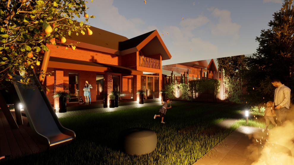 Коттедж ЖСК Горелый Хутор, Ландшафтный дизайн участка 6 соток