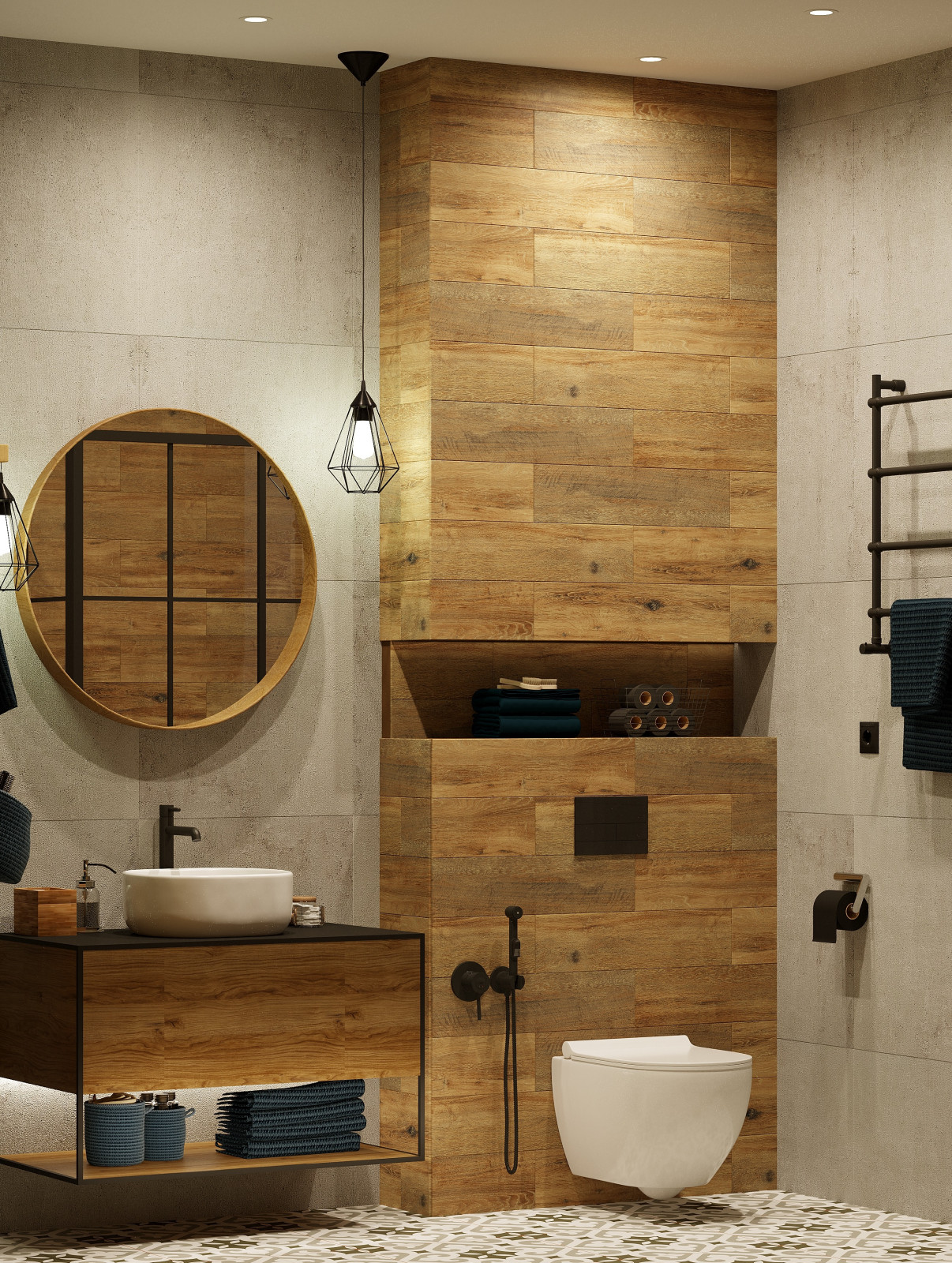 Санузел в стиле Лофт