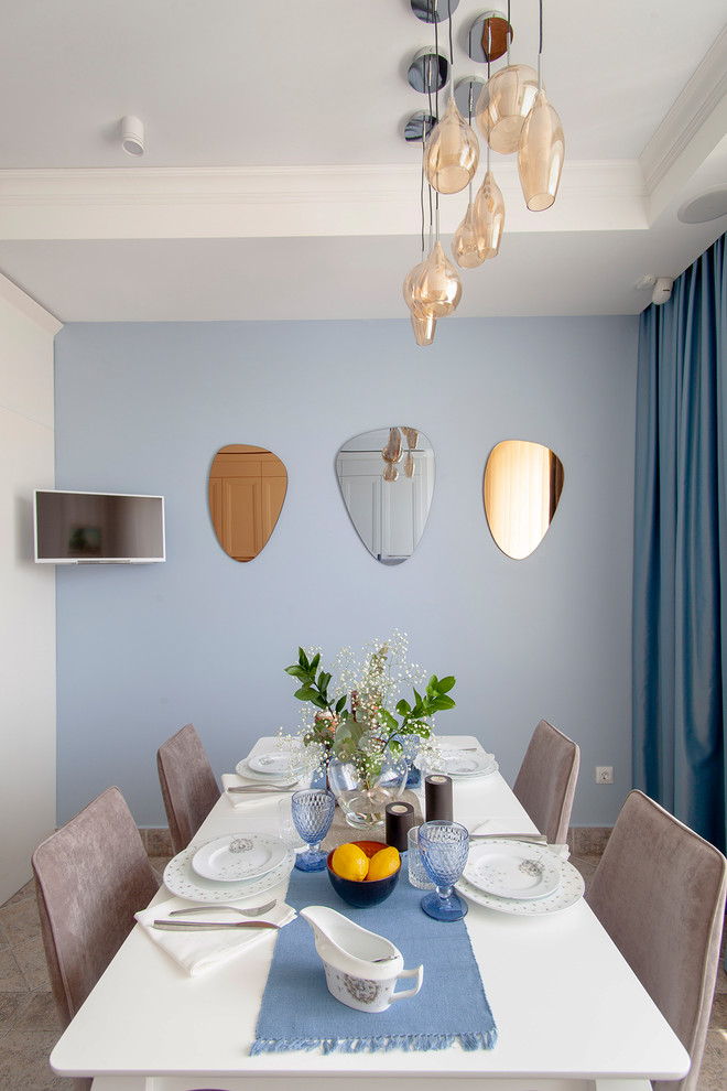 Кухня в голубых тонах