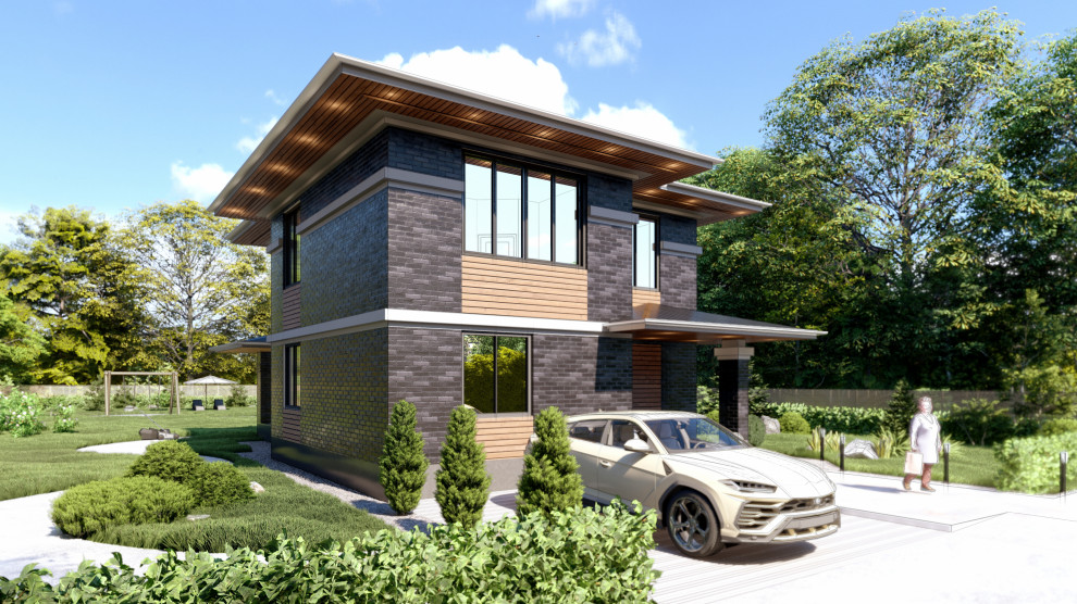 Двухэтажный дом в стиле Райт