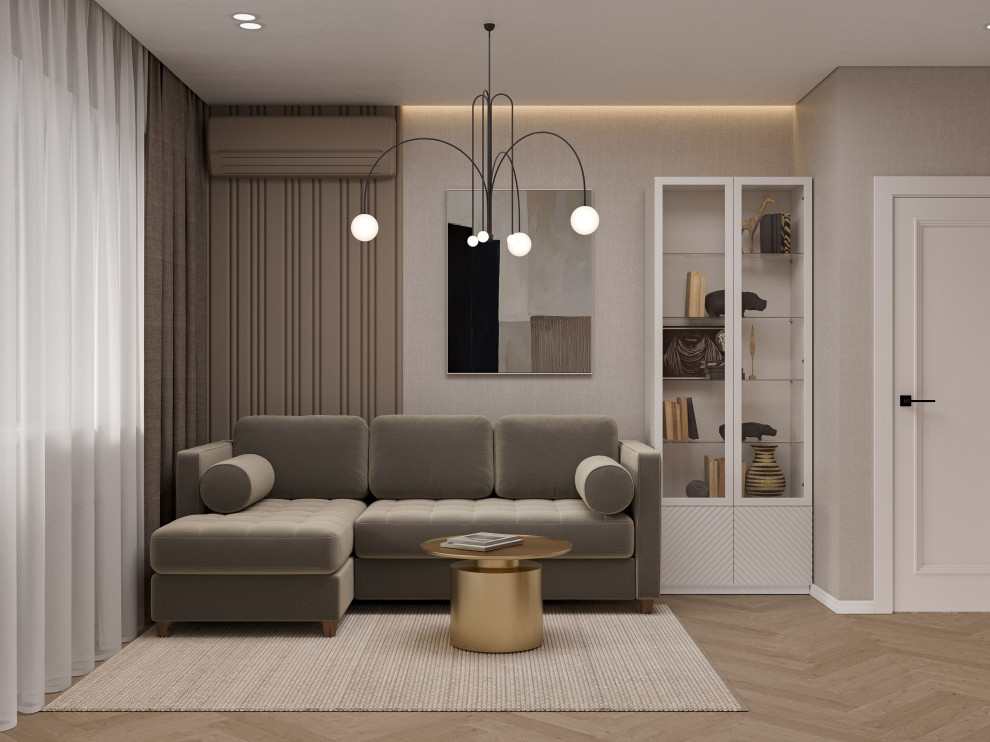 Стильная гостиная. Минимализм и неоклассика.