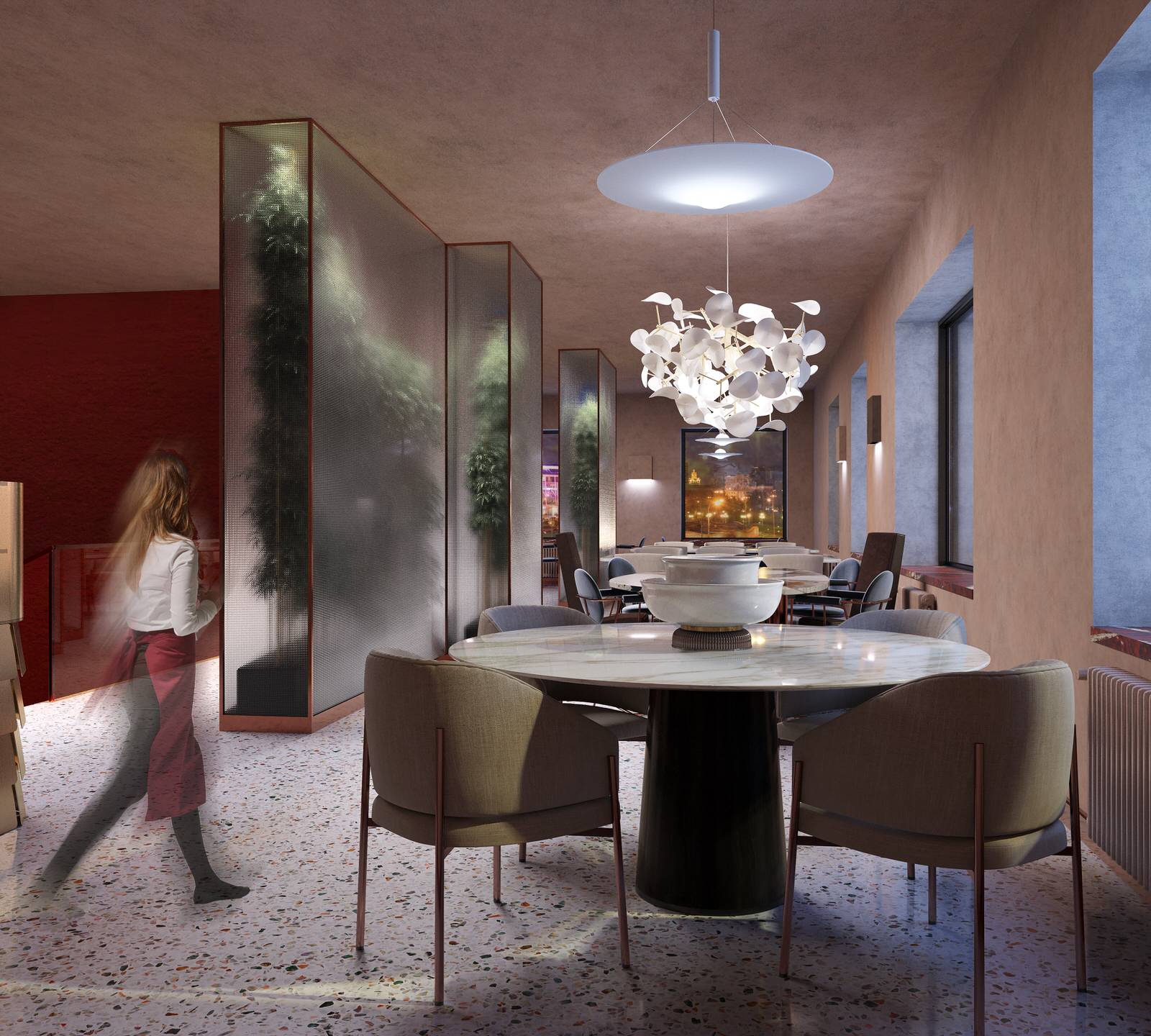 Interior visualisation of cafe and restaurant Villa Forli