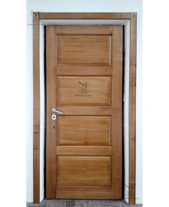 Steel door wooden finish