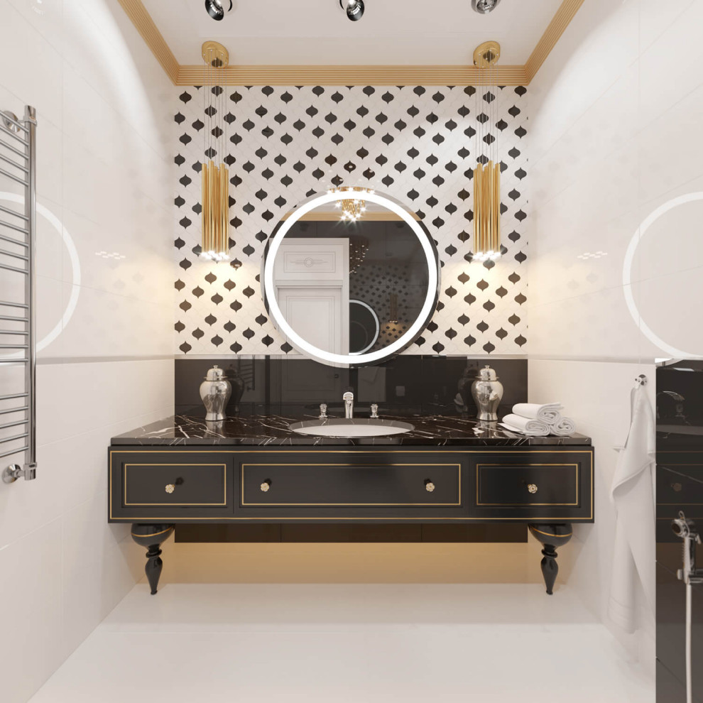 Дизайн интерьера одноэтажного жилого дома в стиле арт-деко