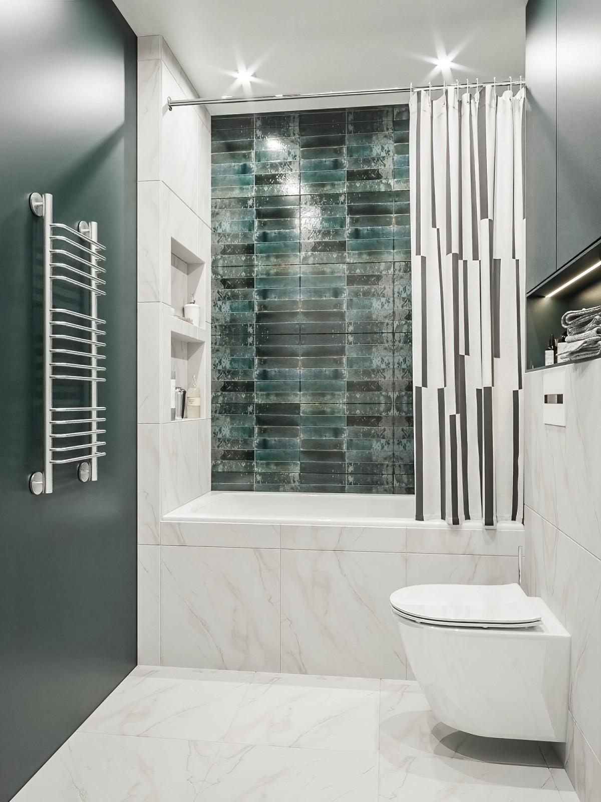 современные ванные душевые