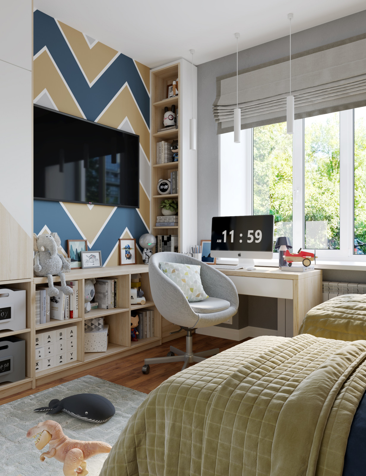 Детская комната 14 м² для двух мальчиков. Коллекция «Big little»