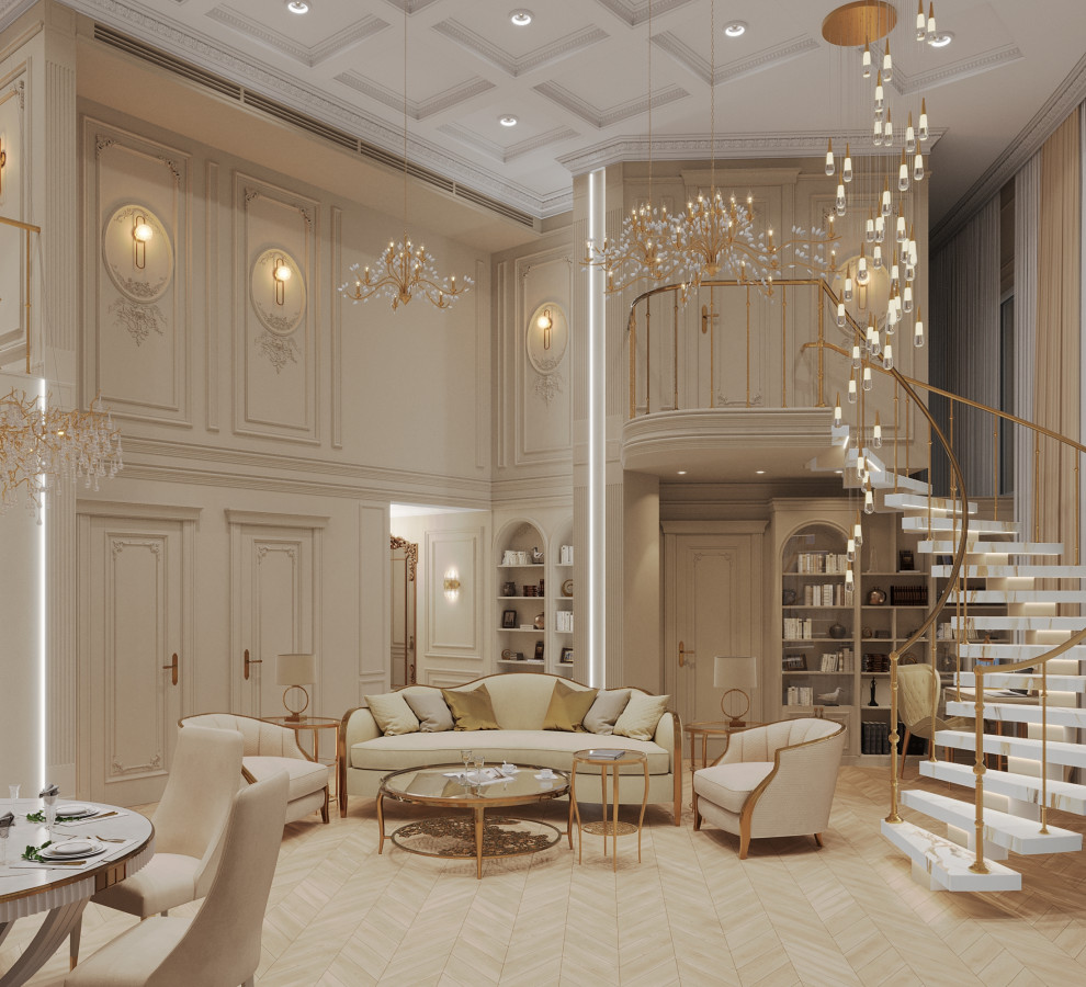 Интерьер 2-ух уровневой квартиры_ "АРОМАТ САДОВ"