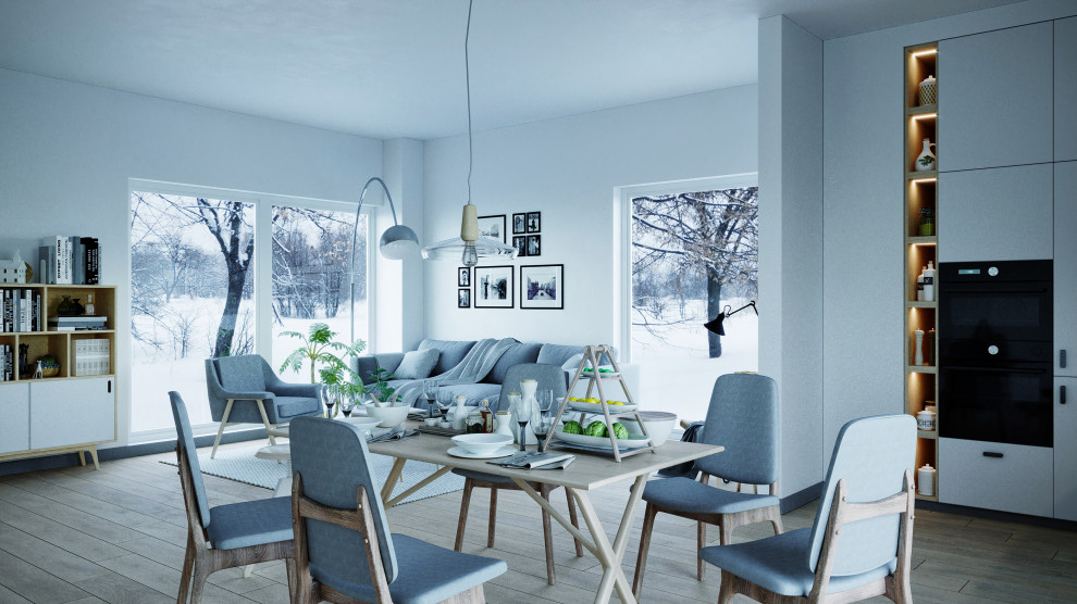 Визуализация гостинной и кухни