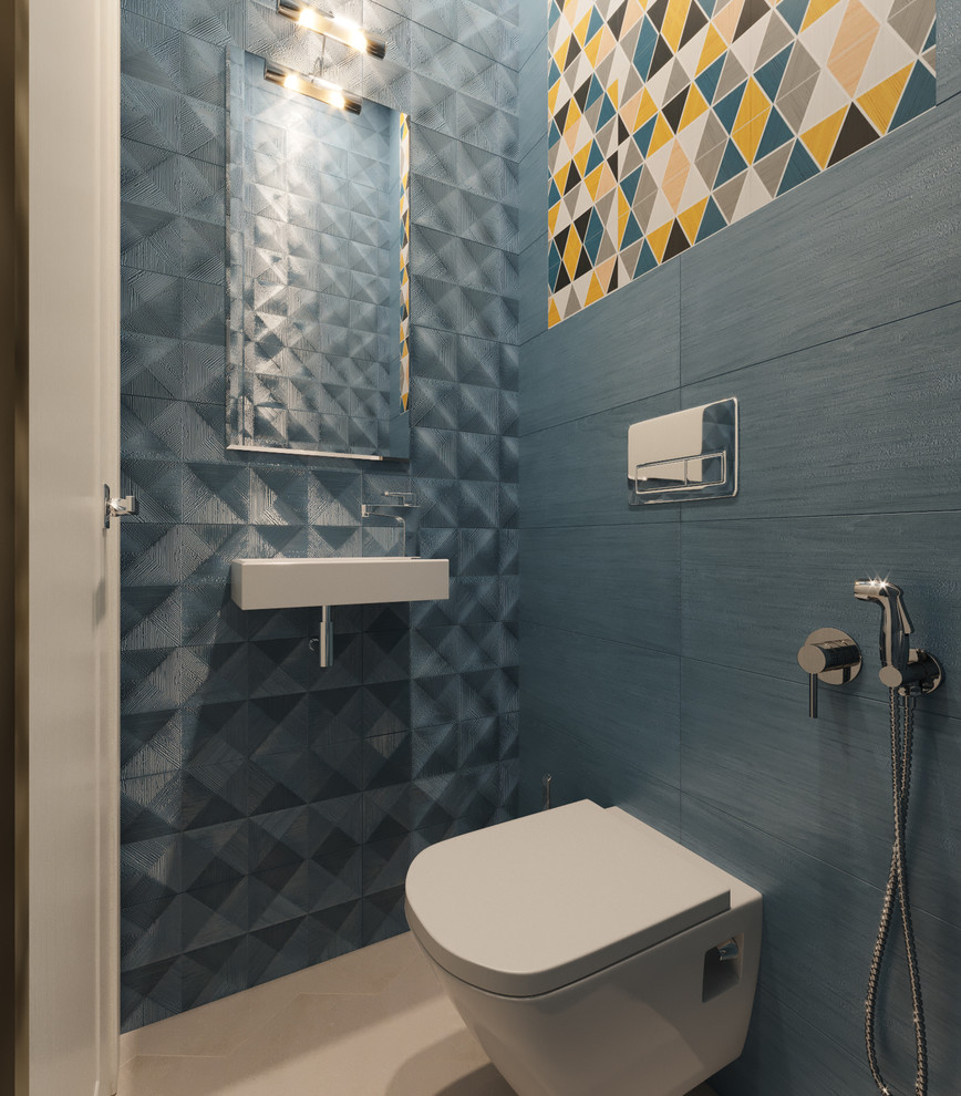 Дизайн интерьера санузла для молодой пары с двумя детьми