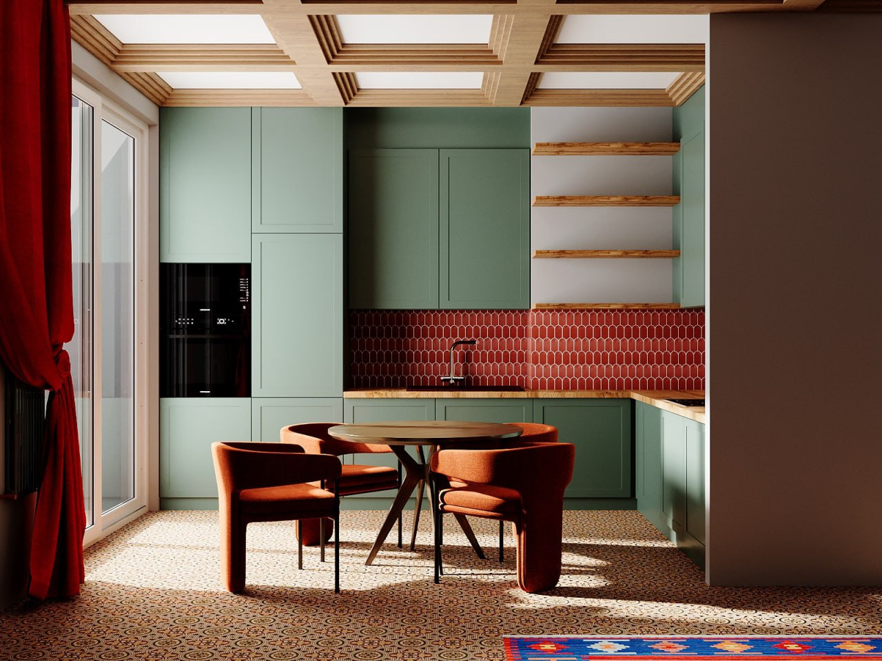 Обложка проекта: Квартира в стиле "Ретро-модерн" с акцентом на цвет, текстуру и архитектурн