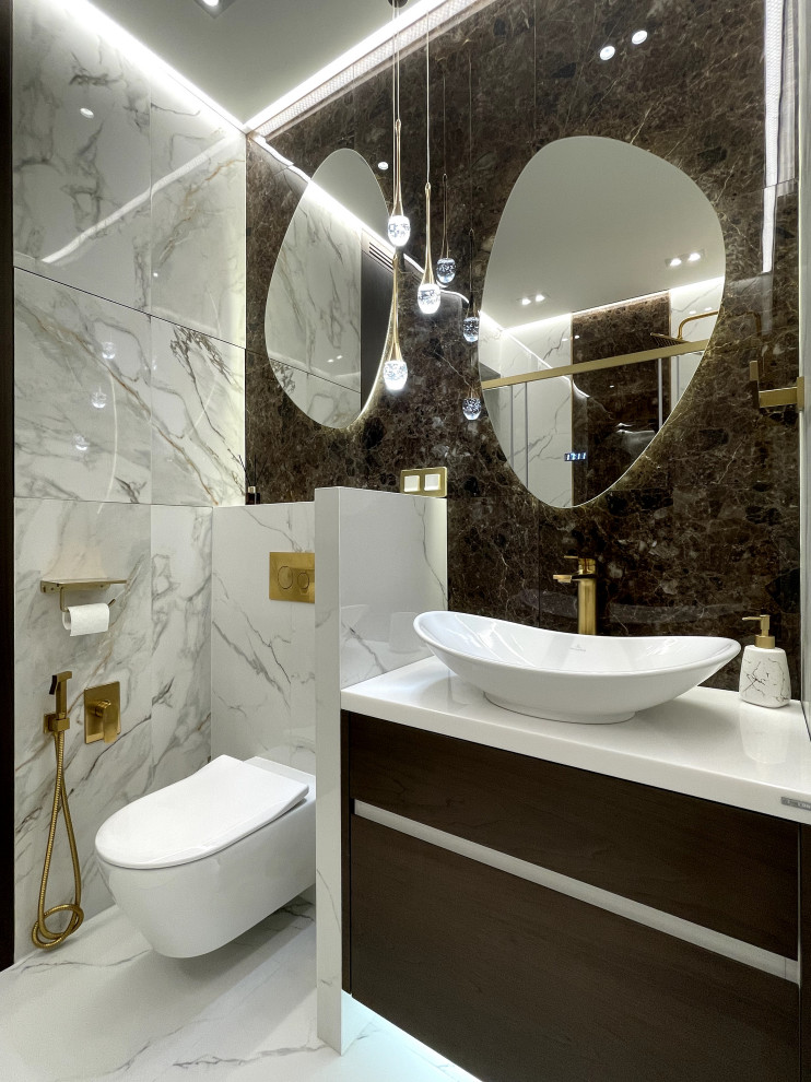 Обложка проекта: Санузел под мрамор Лабрадор