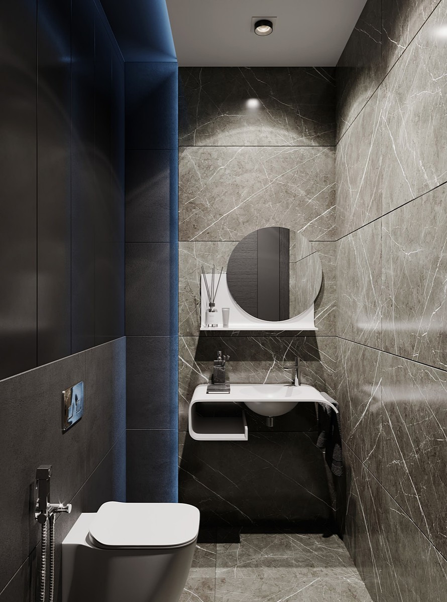 Интерьер квартиры в современном стиле, ЖК «Остров», 90 кв.м.