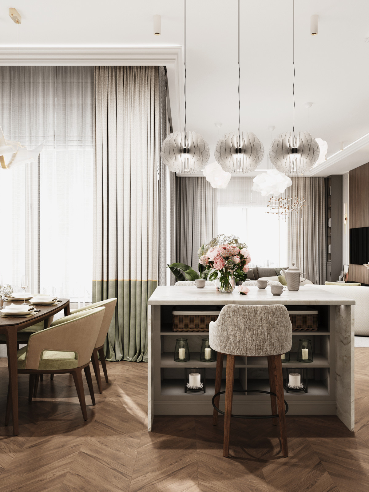 Современный интерьер на 200 кв.м.