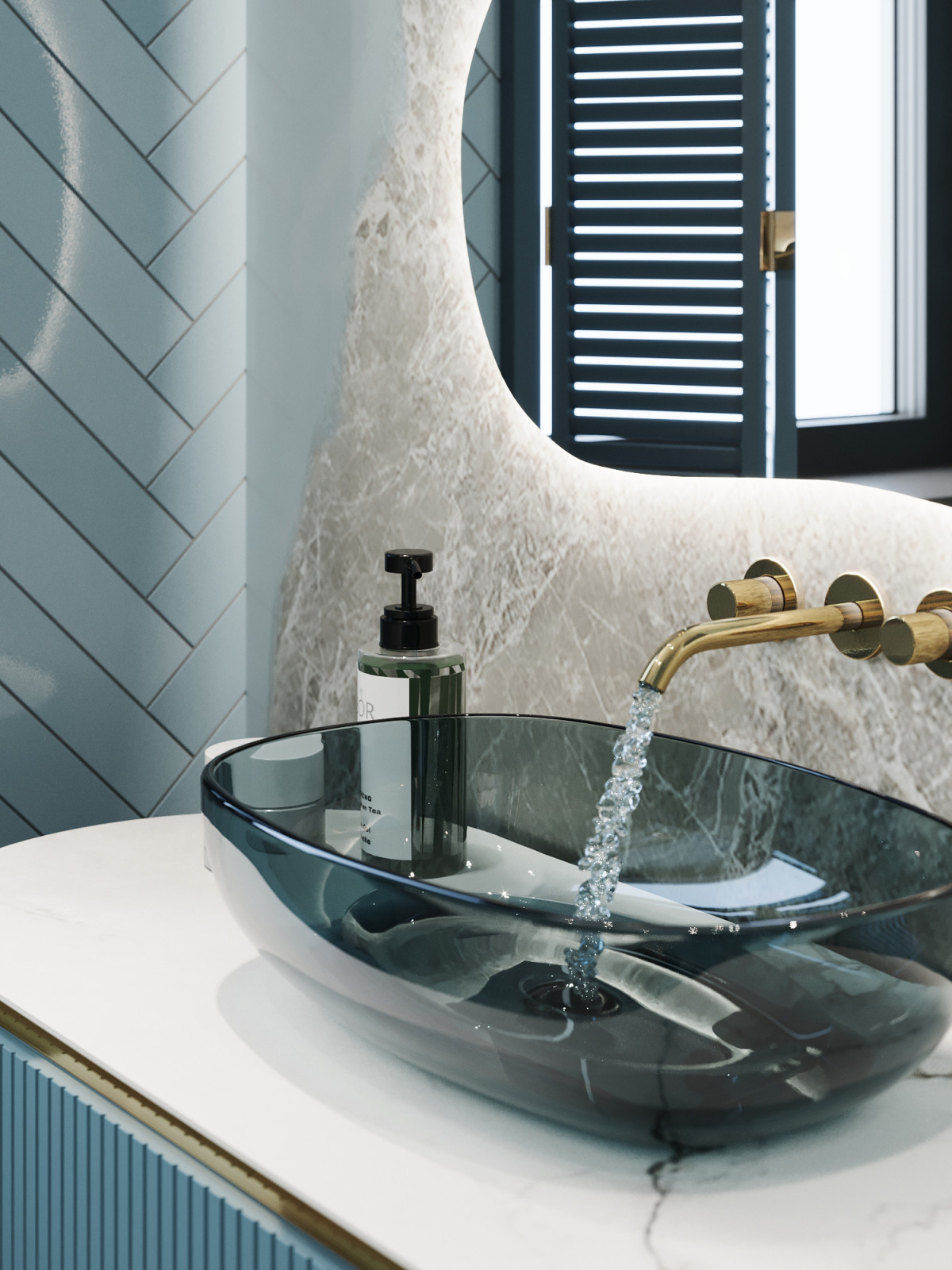 Дизайн-проект дома в голубых тонах