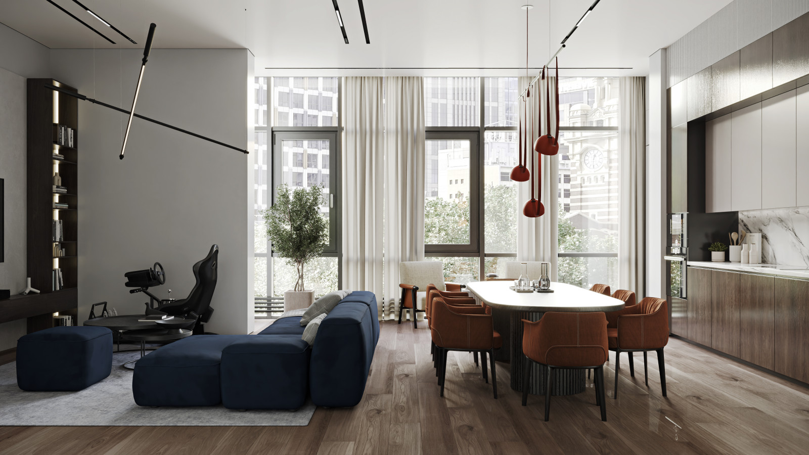 Просторная кухня-гостиная