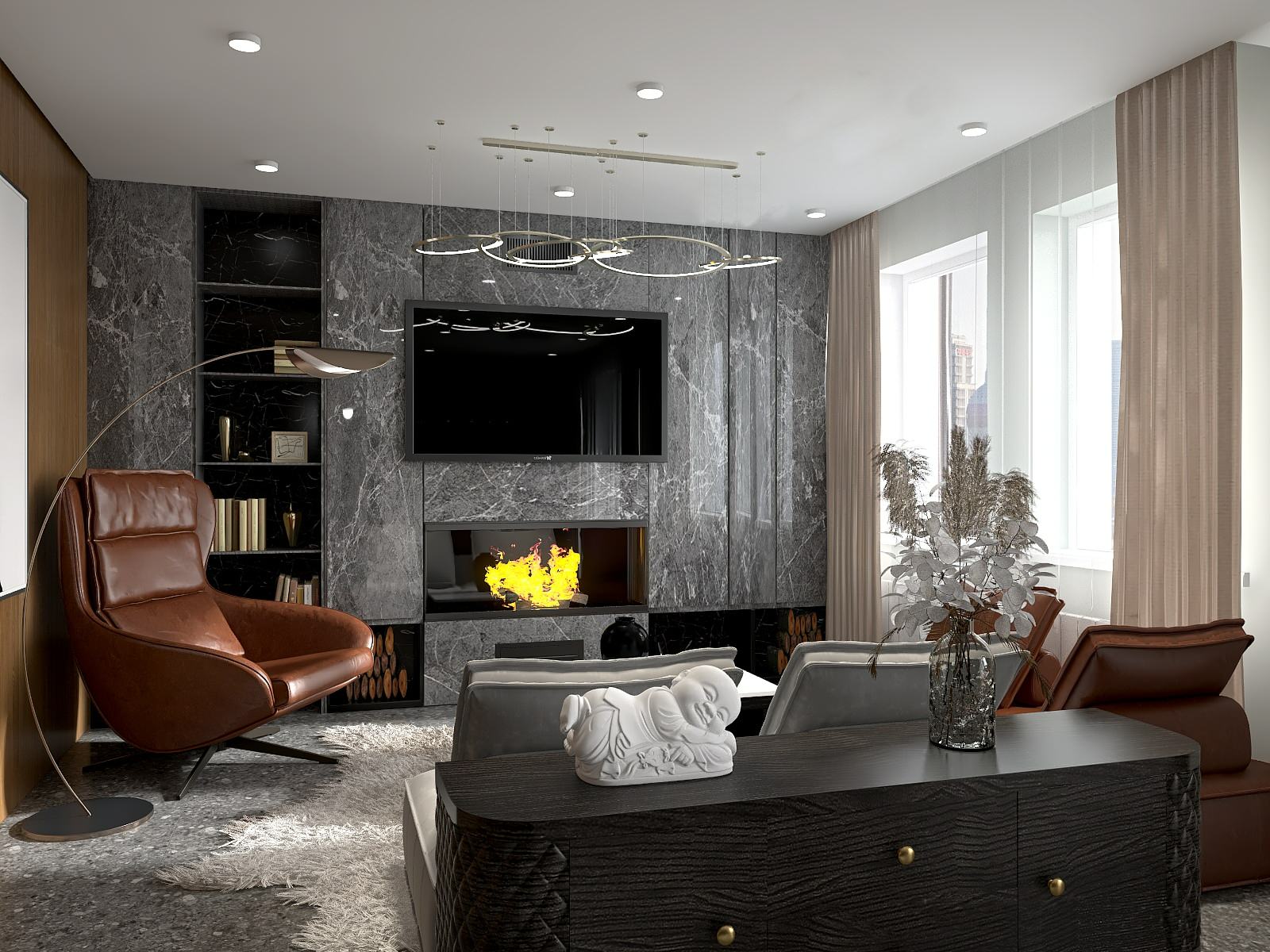 Брутальная двухкомнатная квартира