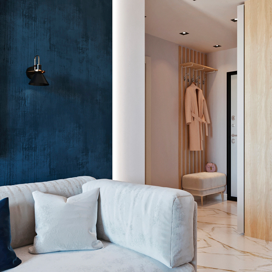 Гостиная, прихожая в современном стиле