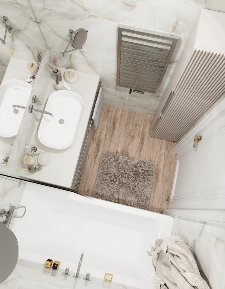 "Пудровые оттенки". Квартира 97 кв.м, ЖК "Левобережный"