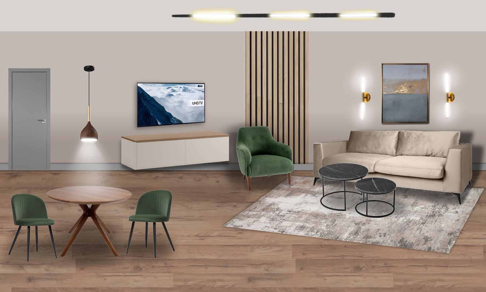 Обложка проекта: Дизайн кухни-гостиной в ЖК Ютссон