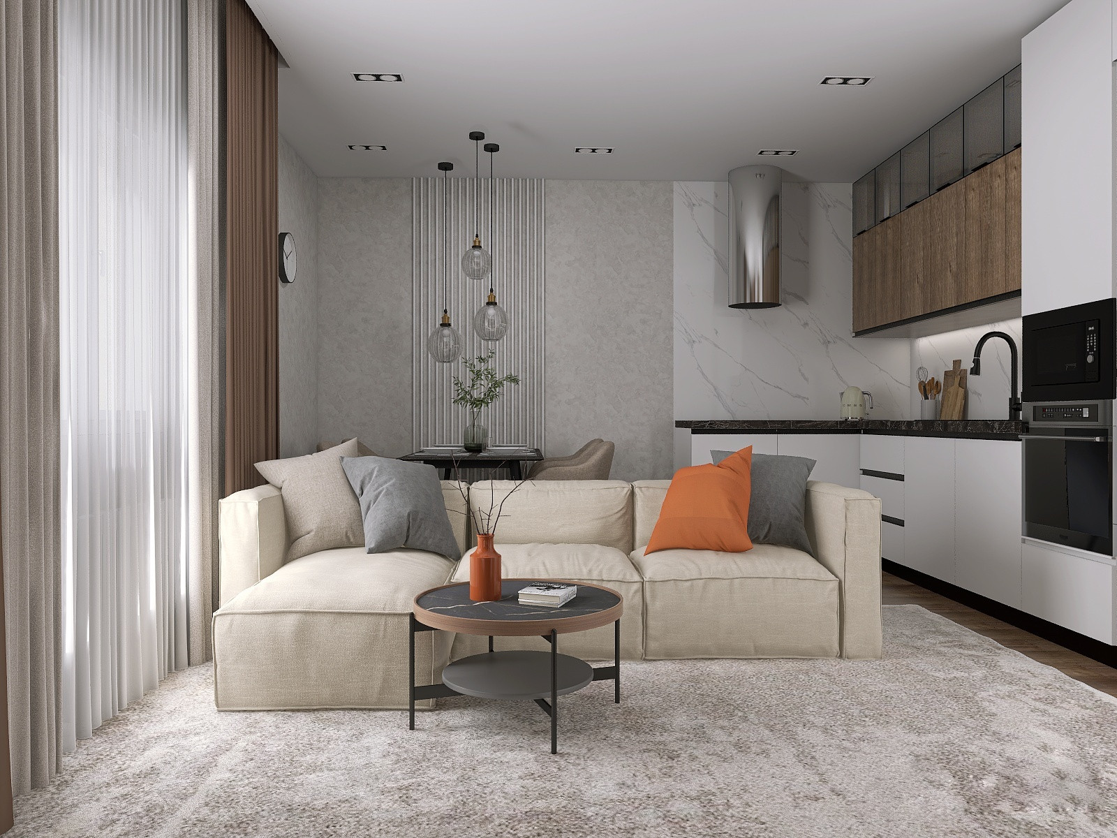 Кухня-гостиная 21 м2 в ЖК «Европейский»