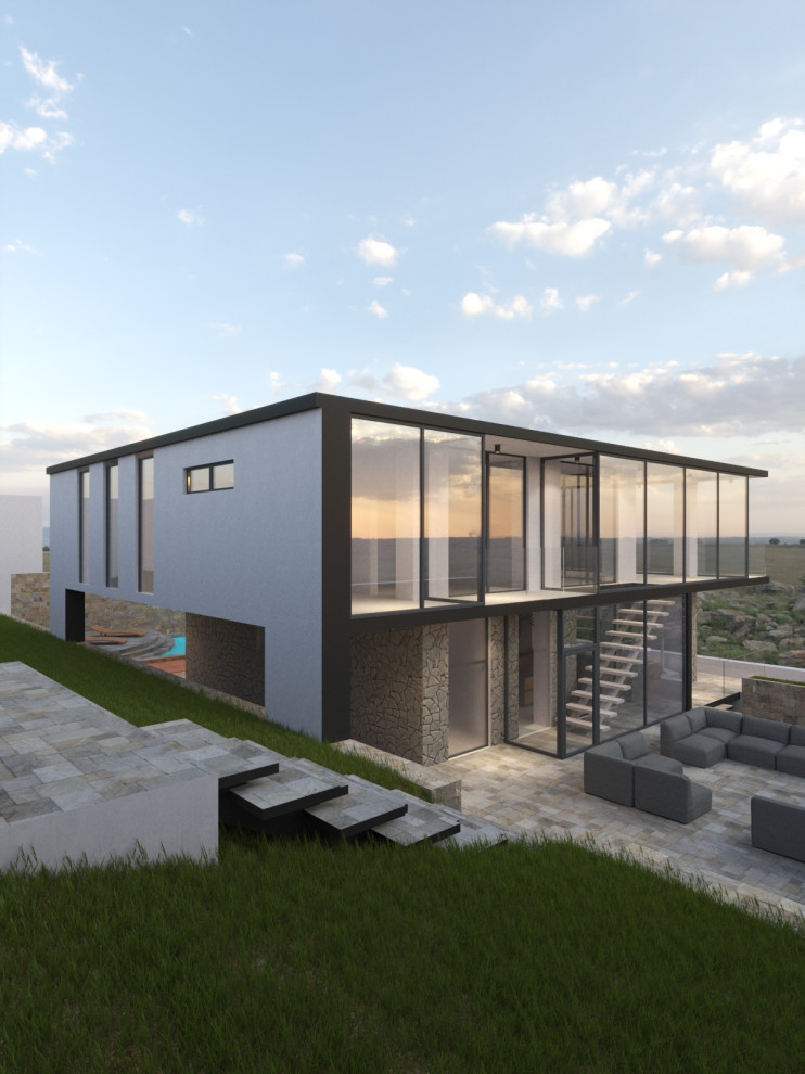 Дизайн дома (экстерьер) и дворовой территории на побережье