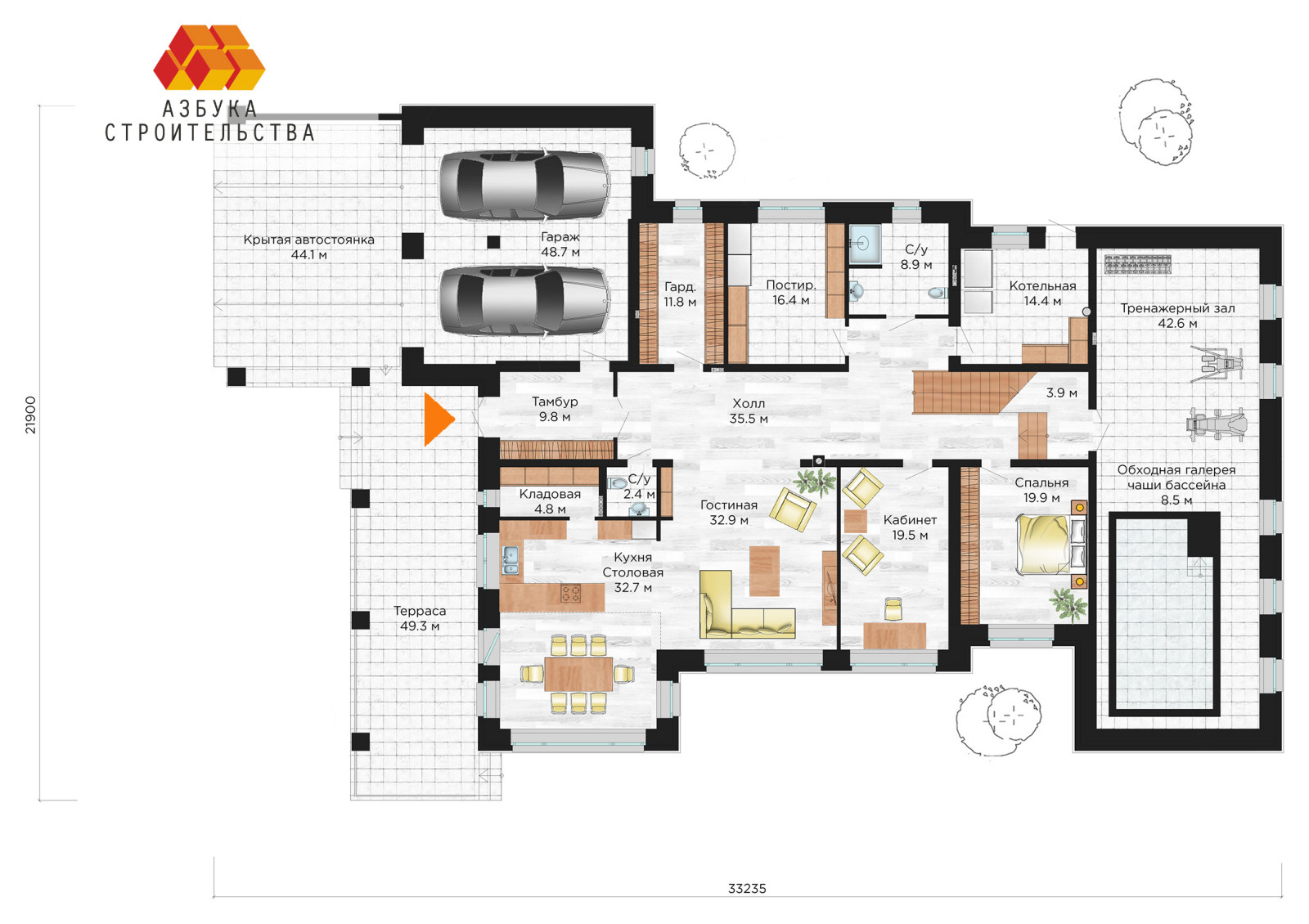 Дом по мотивам архитектуры Ф. Райта