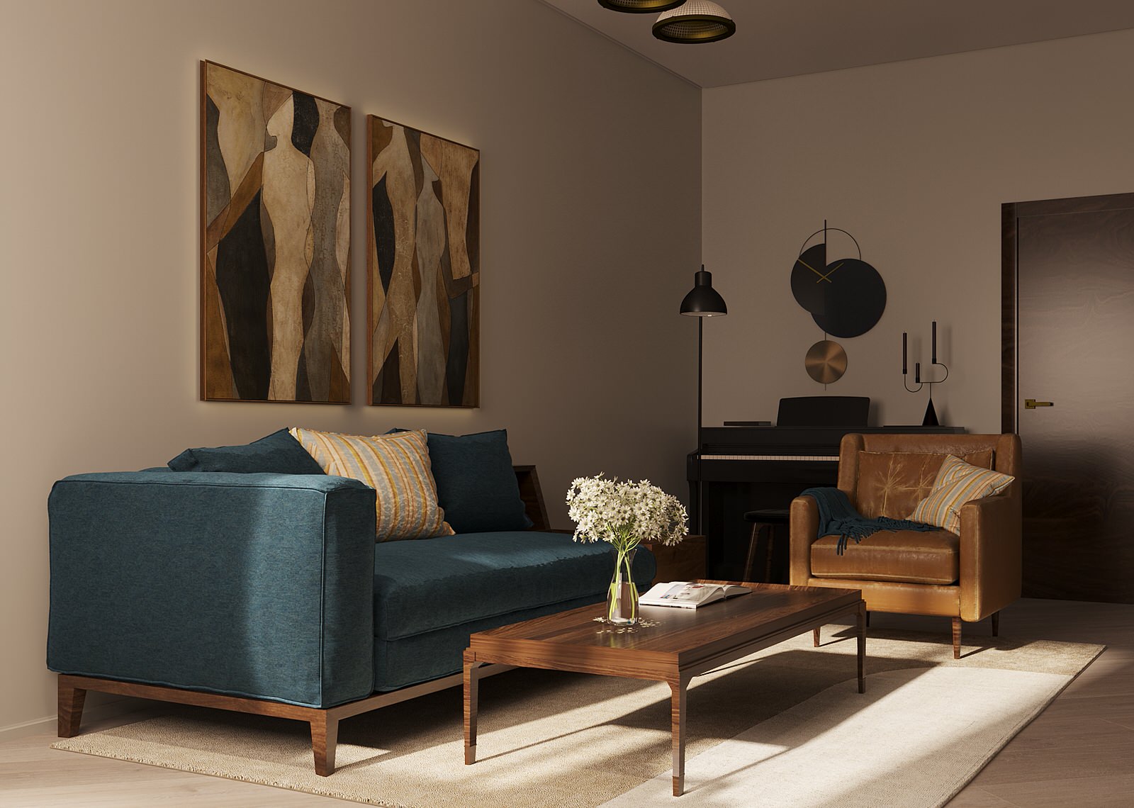 Обложка проекта: Гостиная в современном стиле, 20 м