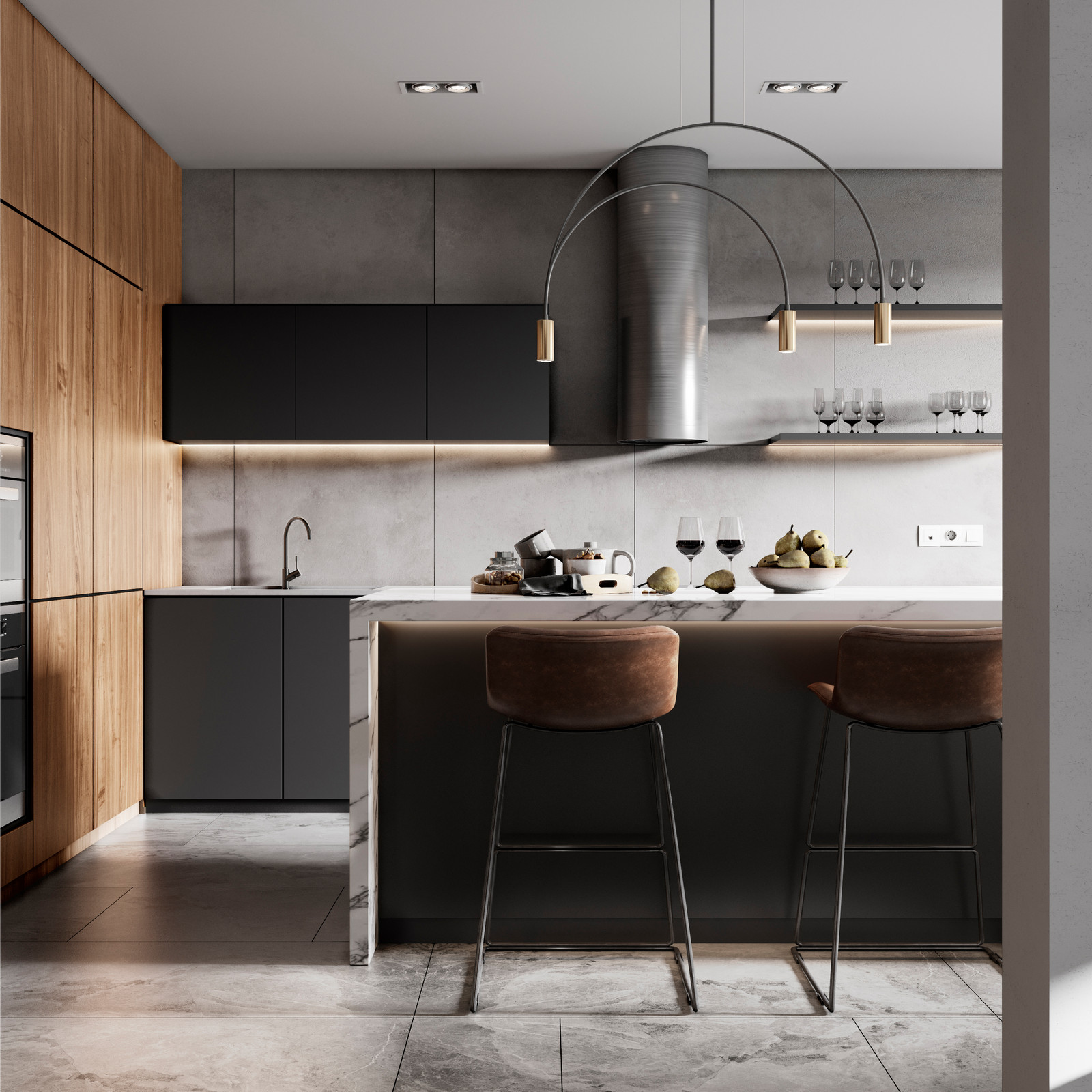 Кухня-столовая в частном доме г. Новороссийск