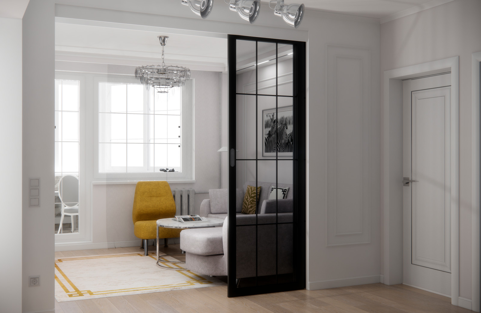 Гостиная, холл и балкон, Нарвская