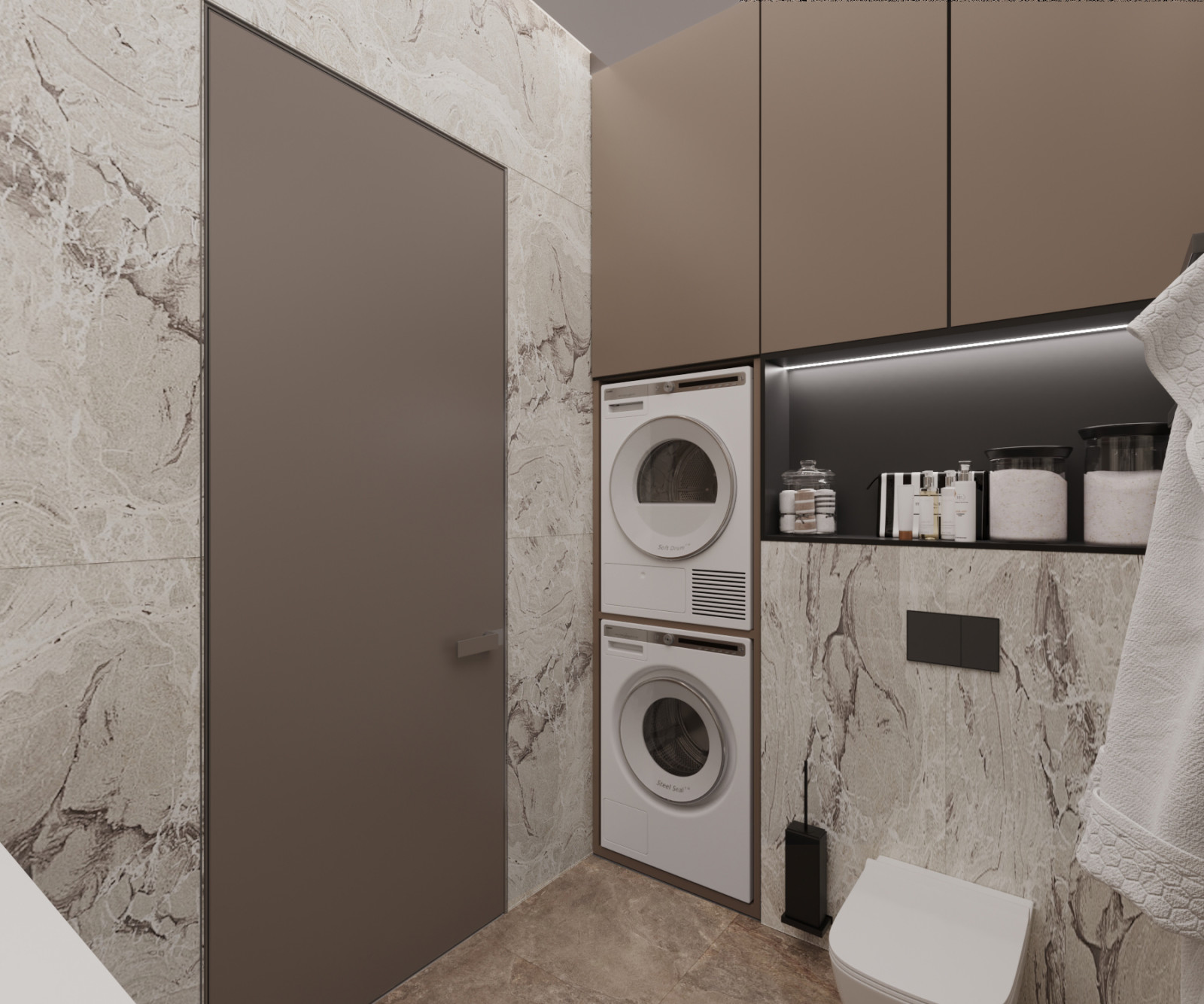 Дизайн ванной комнаты в квартире ЖК Триумф