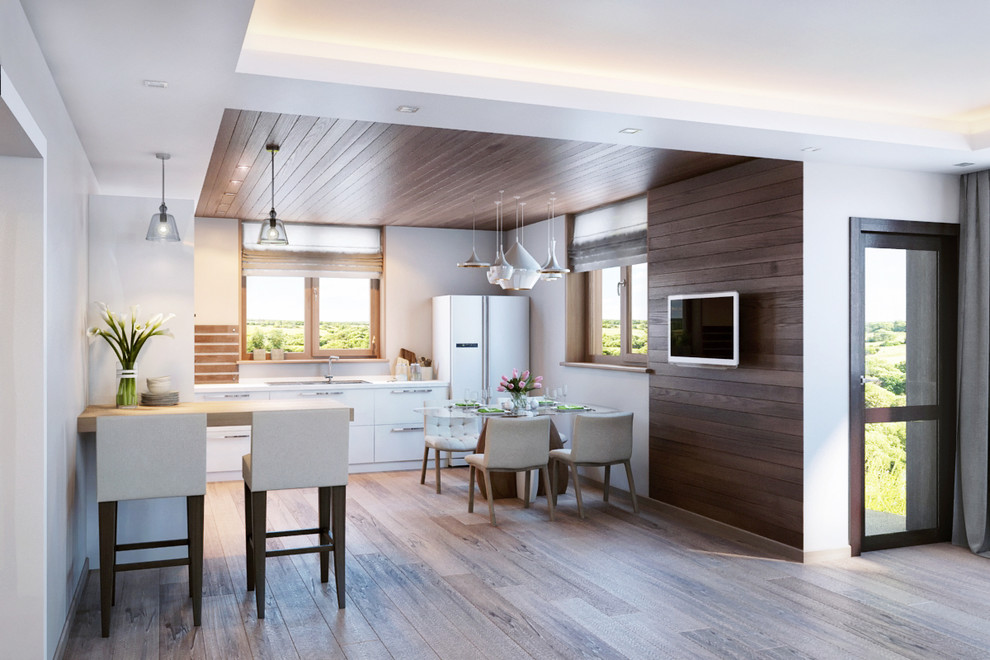 Интерьер гостиной в загородном доме