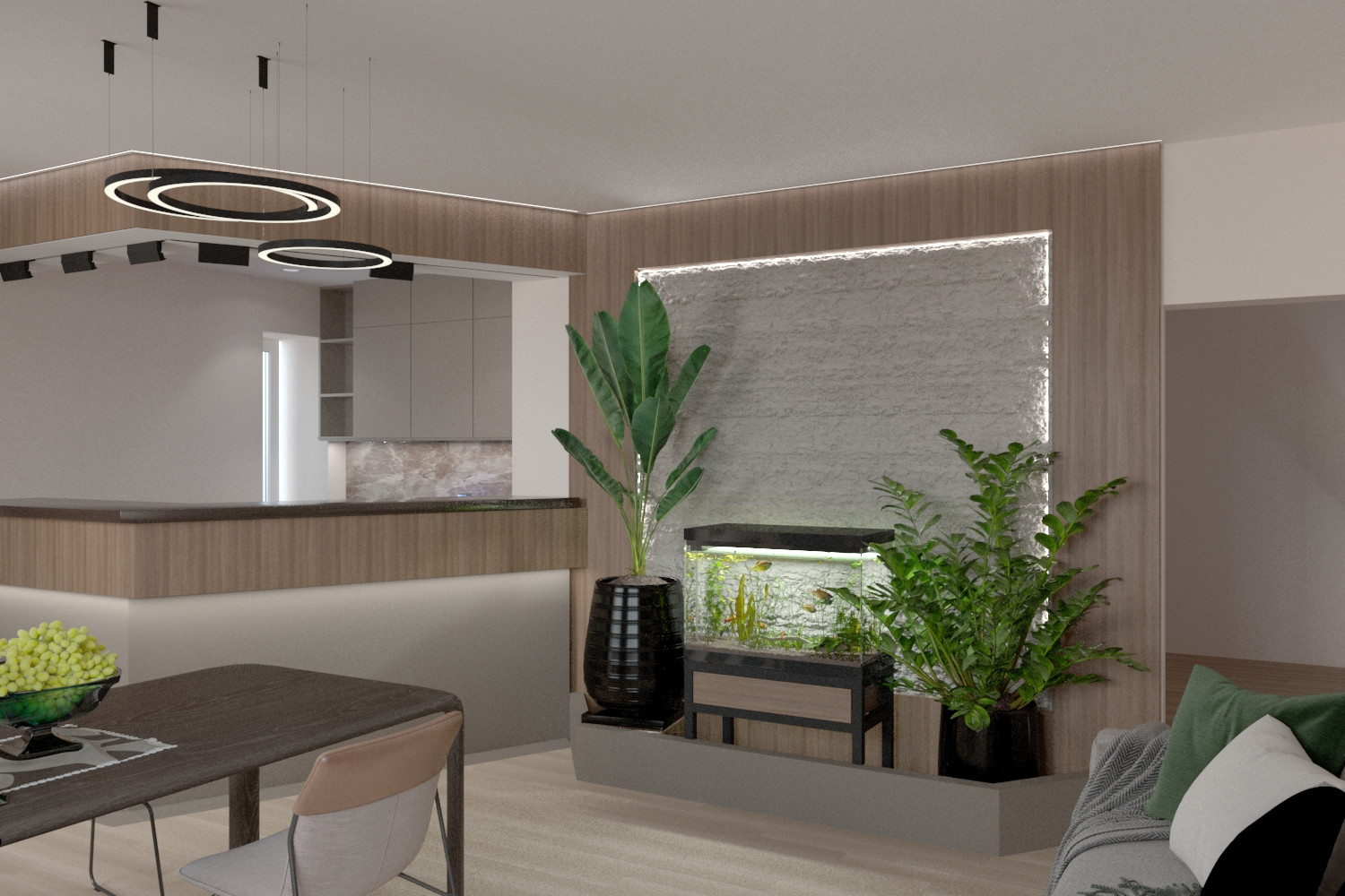 Кухня-гостиная: союз легкости и брутальности