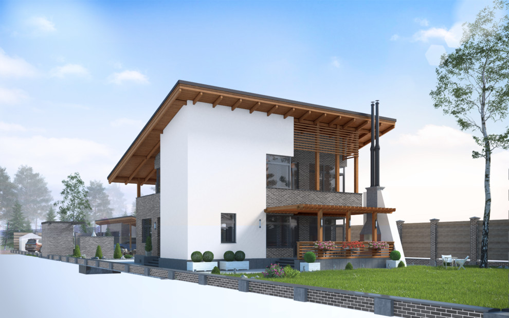 Дом с бассейном в современном стиле