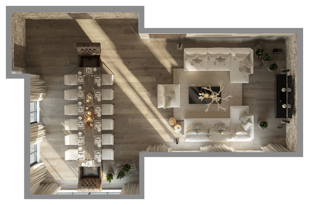 Обложка проекта: Гостиная в стиле шале