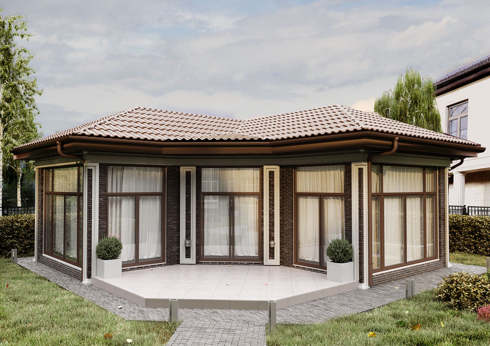 Обложка проекта: Проект реконструкции фасада павильона в коттеджном поселке Миллениум Парк