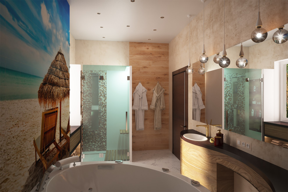 Обложка проекта: Ванная с мозаичным панно