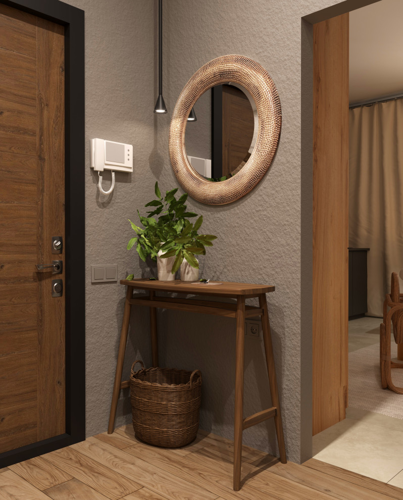 Прихожая в стиле ваби-саби из дизайн-проекта в ЖК 8Клёнов, Москва