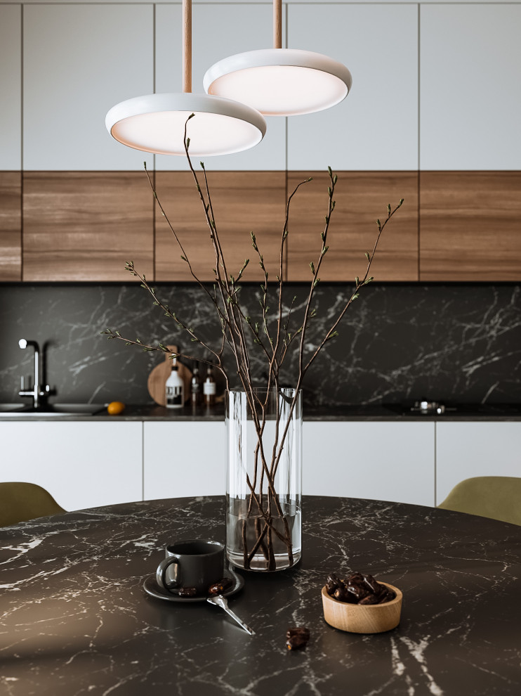 Дизайн-проект кухни-гостиной в современном стиле, г. Москва