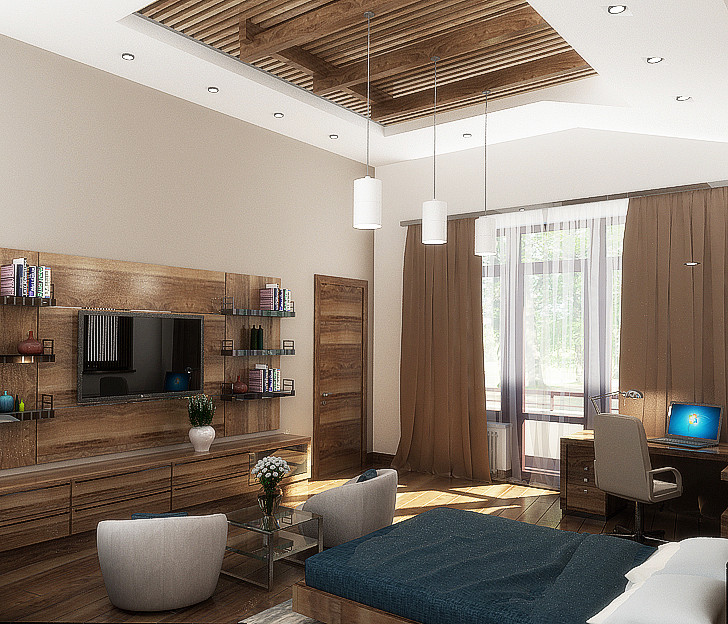 Обложка проекта: интерьер спальни в частном жилом доме