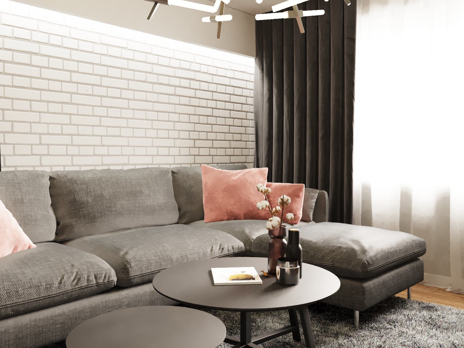 Дизайн гостиной в ЖК "Северная мыза"